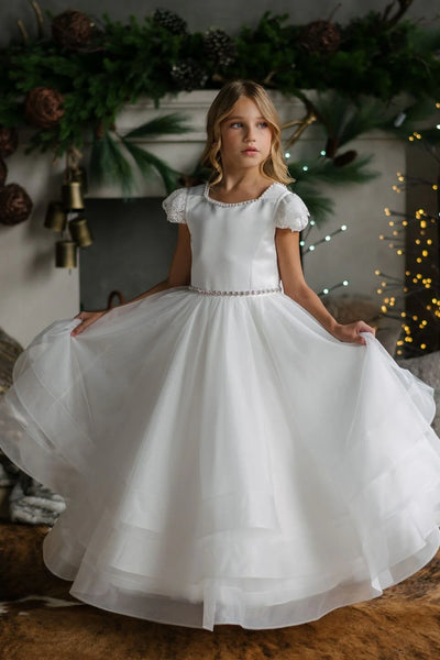 Teter Warm Couture Off-White Tulle Communion Dress for Girls