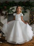 Teter Warm Couture Off-White Tulle Communion Dress for Girls