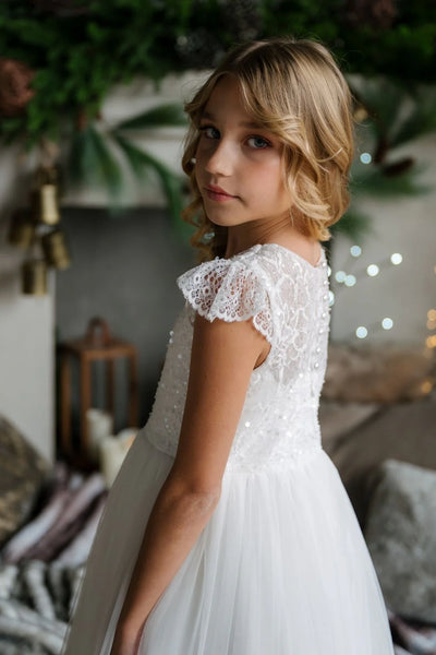 Annalise Teter Warm Lace Gown – Communion & Special Occasion