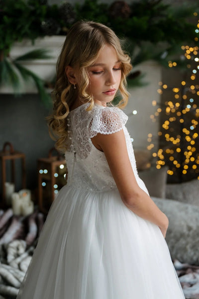 Annalise Teter Warm Lace Gown – Communion & Special Occasion