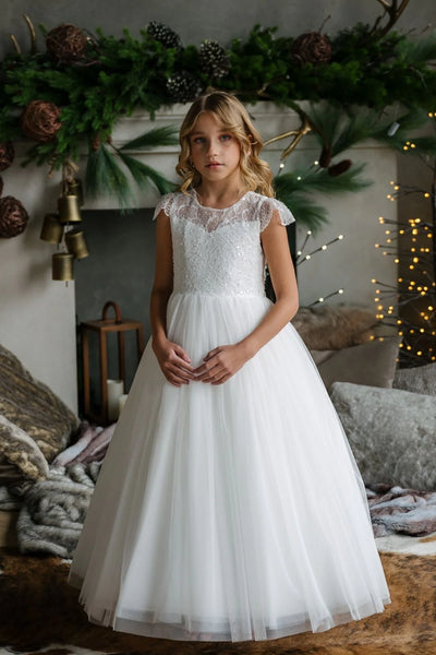 Annalise Teter Warm Lace Gown – Communion & Special Occasion