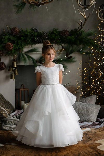 Julissa Gown – Tulle & Lace Communion Dress for Girls