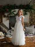 Tiered Tulle Dress with Lace Bolero – Perfect for Girls