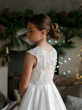 Sierra White Lace Communion Dress – Teter Warm Couture