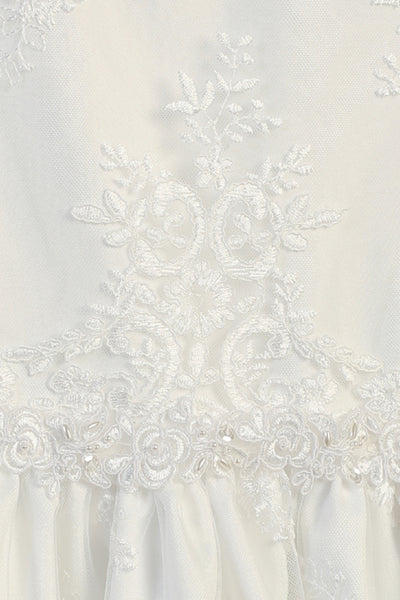 Lydia First Communion Dress – Sleeveless Lace Tea Length Gown