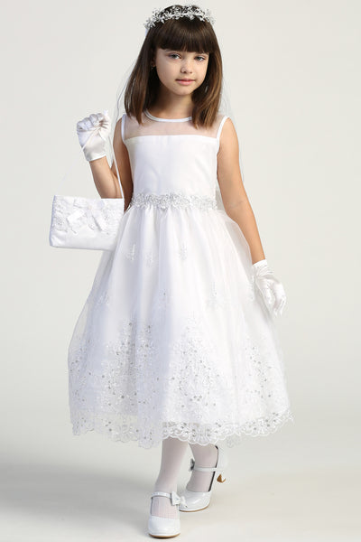 Girls First Communion Dress Dress Embroidered Beaded Lace Girls Dress