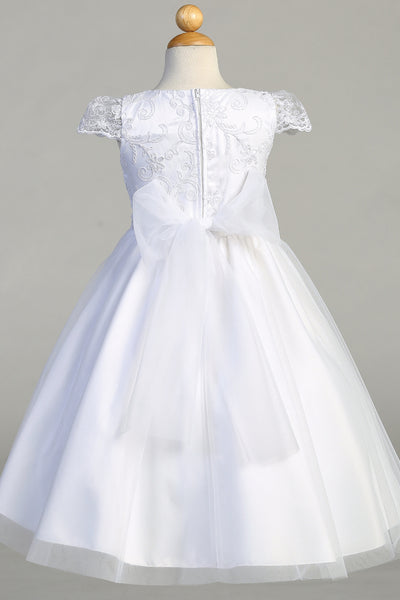 Embroidered Beaded Tulle Flower Girl Dress Special Occasion Communion Dress 
