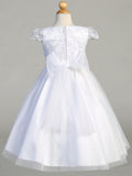 Embroidered Beaded Tulle Flower Girl Dress Special Occasion Communion Dress 