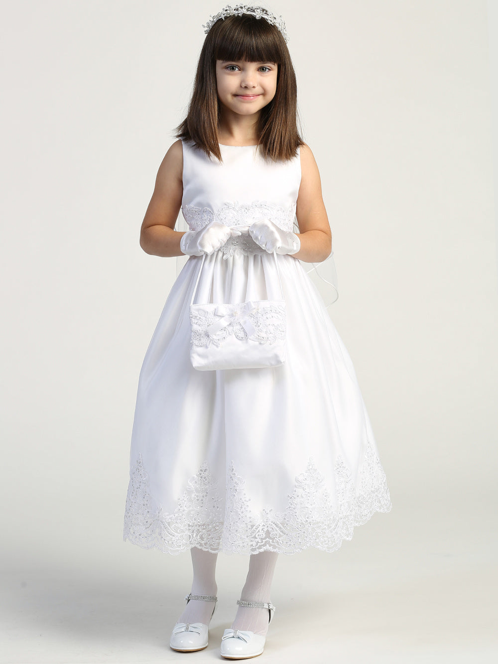Flower Girl Dress Communion Lace Beaded Dress Tulle Special Occasion Dress