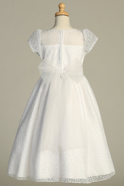 Elegant White Lace Communion Dress – Perfect for Weddings & Pageants