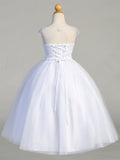 Flower Girl Beaded Lace Dress Tulle Embroidered Lace Communion Dress