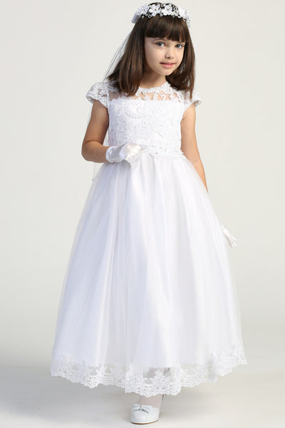 Embroidered Lace Tulle Communion Dress Flower Girl Special Occasion Dress