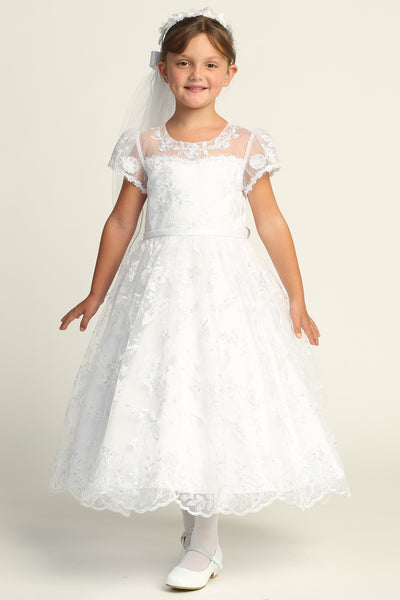 Chantilly First Communion Dress – Holy Communion Tea Length Dress