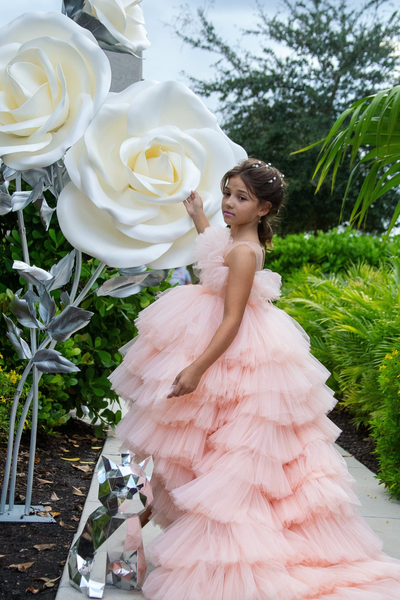 The Frances Couture Girls Ruffled Tulle Dress