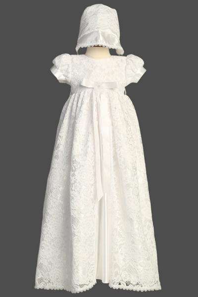 Isla Beautiful Girls Lace Christening Gown | Blush Kids