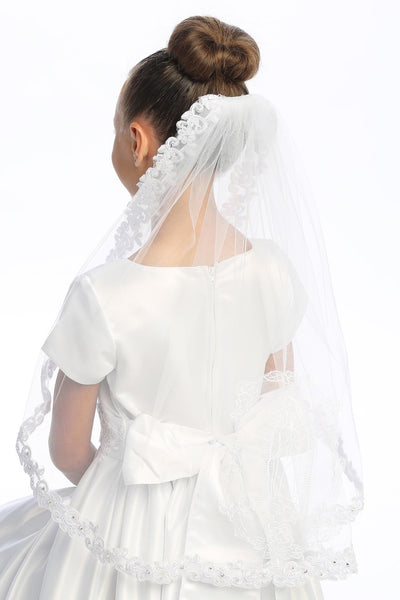 Guadalupe Kids’ First Communion Veil – 24" Veil with Comb