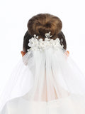 Crystal 24" Veil – Rhinestones, Pearls & Organza Flowers