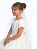 Patsy 24” Kids Veil with Organza Flowers, Crystals & Pearls