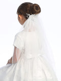 Patsy 24” Kids Veil with Organza Flowers, Crystals & Pearls