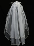 Patsy 24” Kids Veil with Organza Flowers, Crystals & Pearls