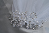 Charlotte Kids Communion Veil – Organza Flowers & Rhinestones