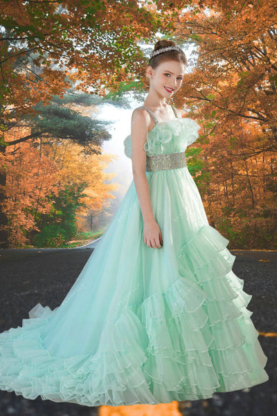 Tiffany Ruffle Ball Gown - Brydealo Couture Pageant Dress