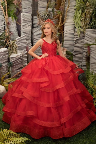 Sabrina Red Fashion Couture Girls Pageant Dress
