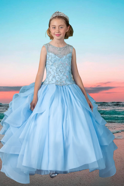 Isla Rose Ruffle Gown – Girls Pageant & Birthday Dress