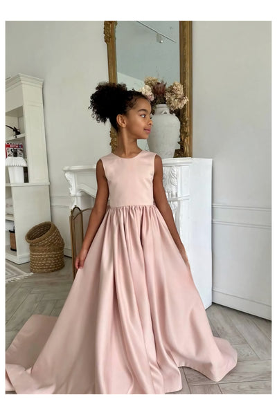 Elegant Satin Couture Dress for Girls | Perfect for Special Occasions"