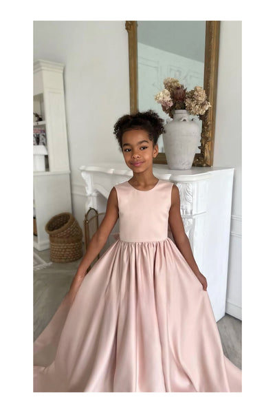 Elegant Satin Couture Dress for Girls | Perfect for Special Occasions"