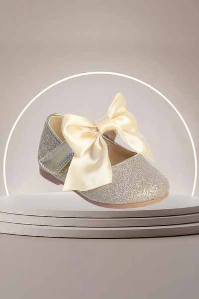 Glitter Baby Girl Shoes with Bow – Infant Sizes 1–4