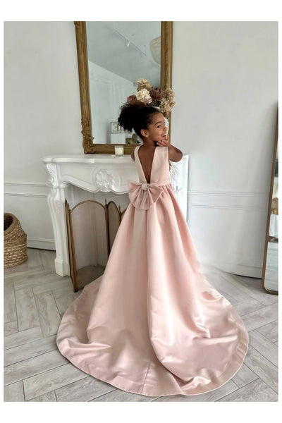 Elegant Satin Couture Dress for Girls | Perfect for Special Occasions"