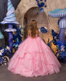 Marina Blossom Gown – Pink Ruffle Couture Pageant Dress
