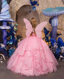 Marina Blossom Gown – Pink Ruffle Couture Pageant Dress