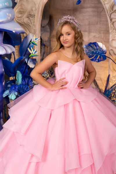 Marina Blossom Gown – Pink Ruffle Couture Pageant Dress