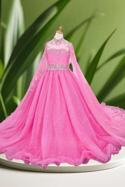 Hot Pink Girls Pageant Dress - Brydealo Couture Gown