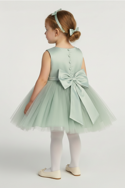 Baby Sage Flower Girl Dress for Party & Birthday