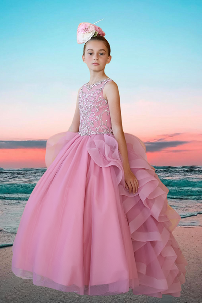 Isla Rose Ruffle Gown – Girls Pageant & Birthday Dress