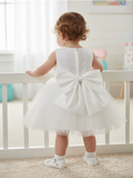 Baby White or Ivory Glitter Flower Girl Dress 6M-24M