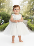 Baby White or Ivory Glitter Flower Girl Dress 6M-24M
