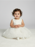 Baby Lace Party Dress with Bow – White or Ivory