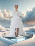 Celestielle Ruffle Couture Dress – Detachable Hi-Low Skirt | Girls’ Special Occasion Gown