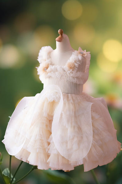Elowen Ivory Haute Couture Ruffle Girls Pageant Dress – Brydealo Couture