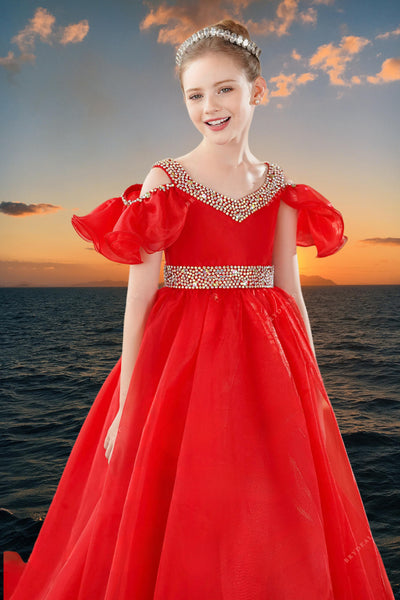 Red Brydealo Couture Pageant Dress – Julianne Gown