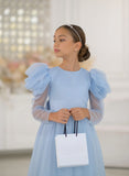 Celestina Azure Gown – Blue Tulle Couture Dress for Girls