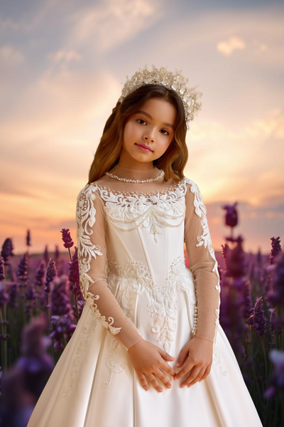 Anneliese Ivory Lace Gown | Pentelei Couture