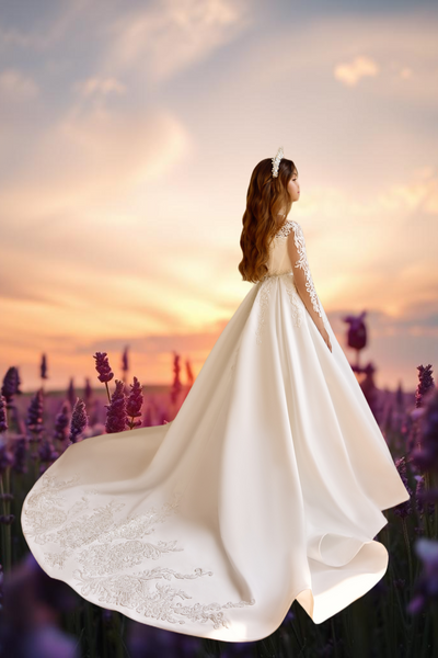 Anneliese Ivory Lace Gown | Pentelei Couture