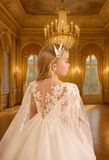 Embroidered Cape Communion Dress | Pentelei Couture Gown