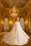 Embroidered Cape Communion Dress | Pentelei Couture Gown
