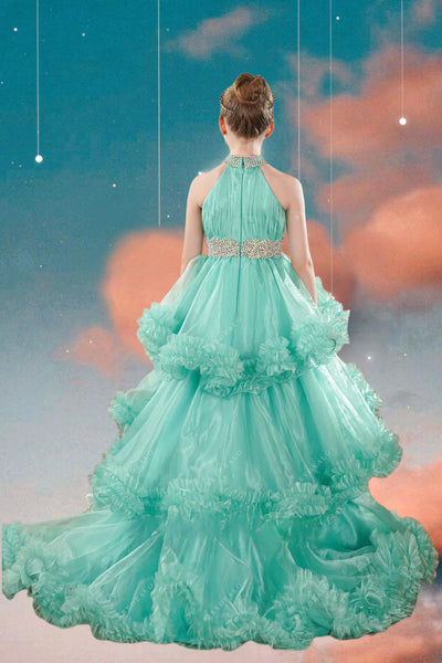 Mariana Turquoise Girls Pageant Dress - Brydealo Couture